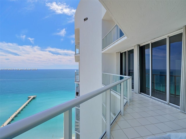 balcony with a water view