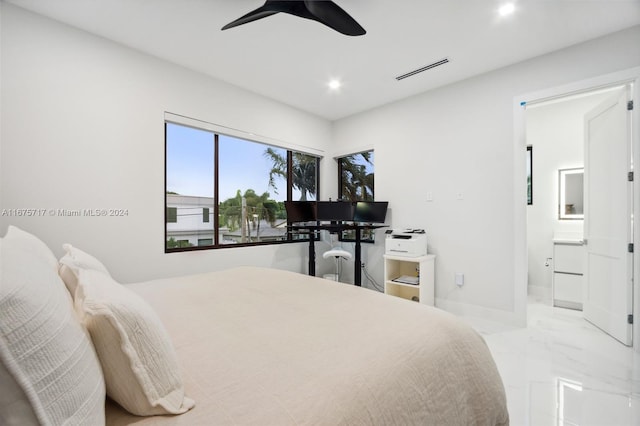 bedroom with ceiling fan