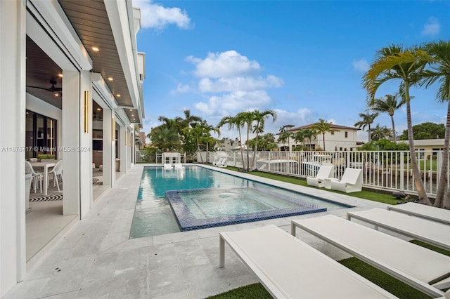 view of pool featuring a patio area