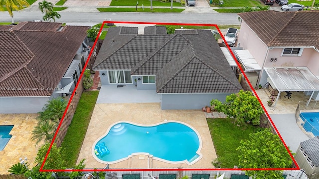 view of pool with a patio area