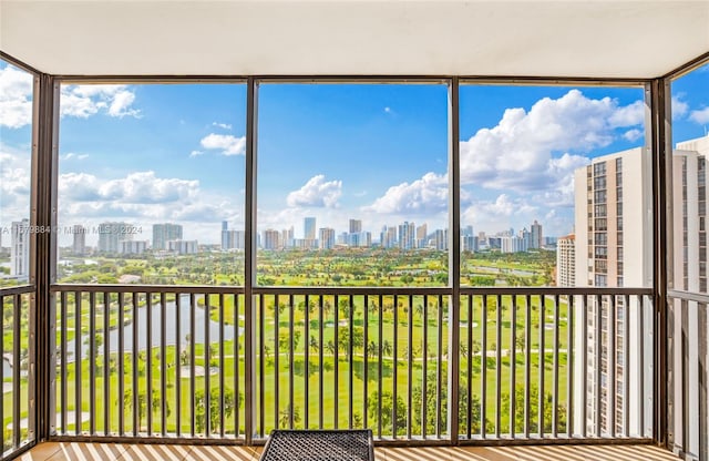 view of unfurnished sunroom