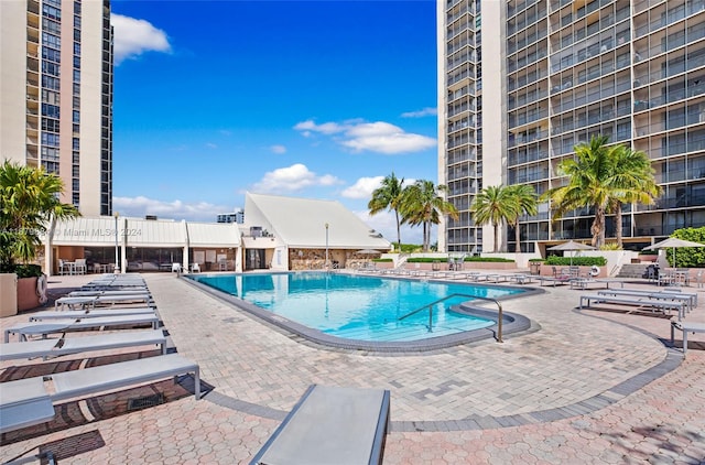 view of pool with a patio area