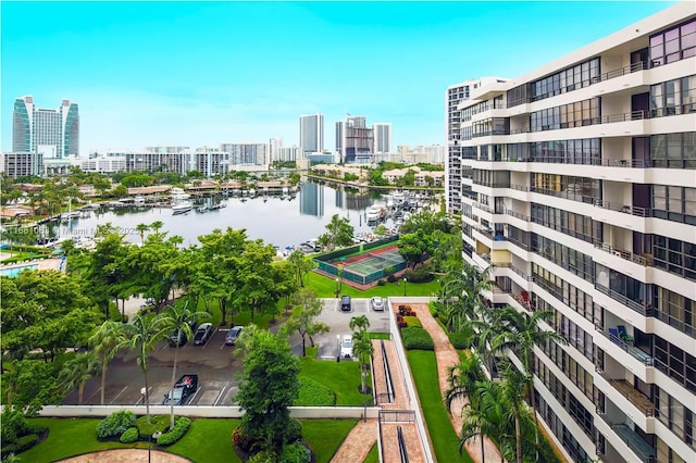 500 Three Islands Blvd Unit 116, Hallandale Beach, FL 33009 - aerial view featuring a water view and a view of city