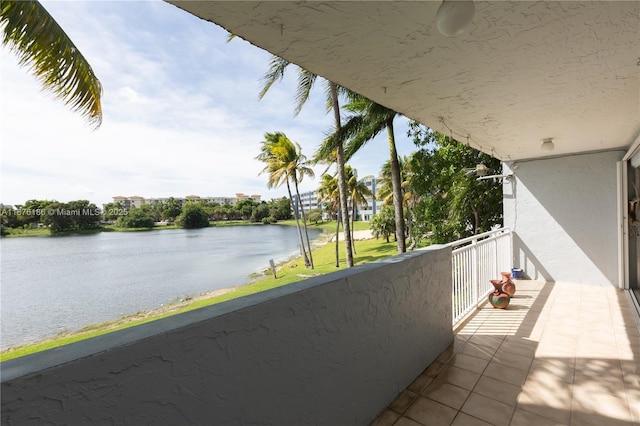 balcony with a water view