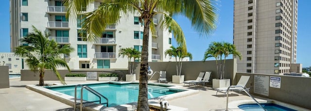 view of pool with a patio area