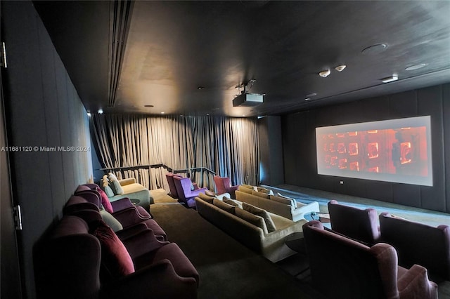 view of carpeted cinema