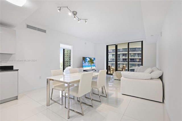 view of tiled dining space