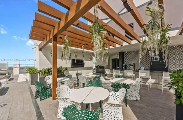 view of patio with a pergola