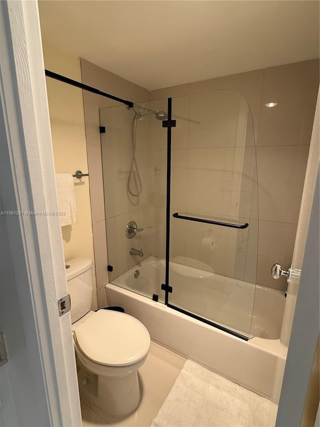 full bathroom with shower / tub combination and toilet