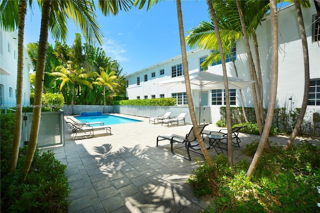 view of pool with a patio area