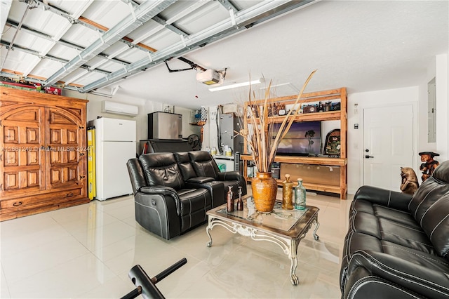 12288 N 82nd Ln N, West Palm Beach, FL 33412 - living area featuring a garage, a wall unit AC, tile patterned flooring, and electric panel