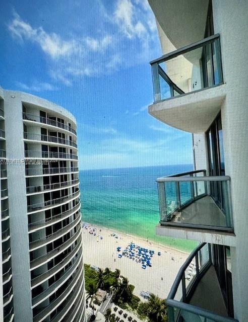 water view featuring a beach view