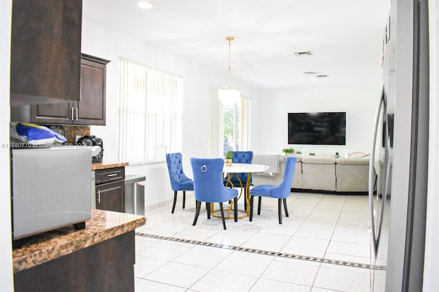 view of tiled dining room