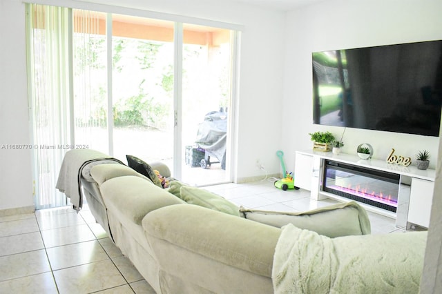 view of tiled living room