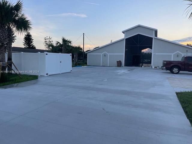 view of property exterior at dusk