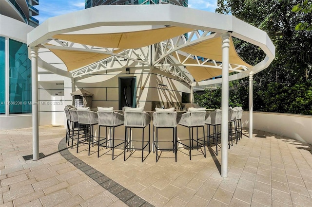 view of patio featuring outdoor wet bar