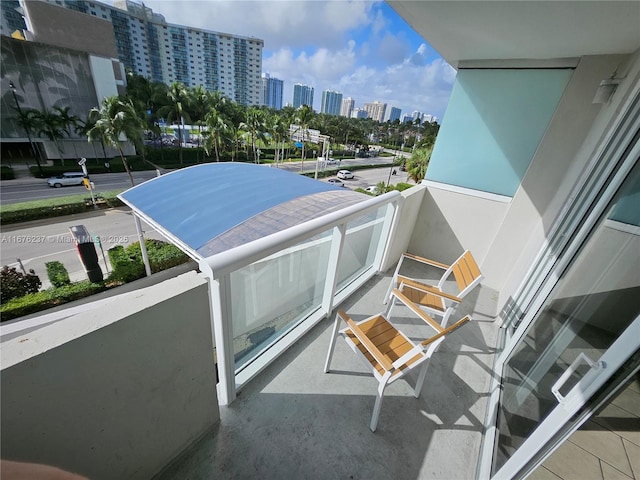 balcony with a view of city