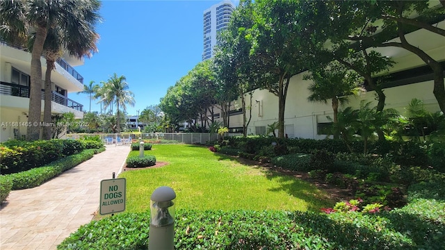 view of community with a lawn