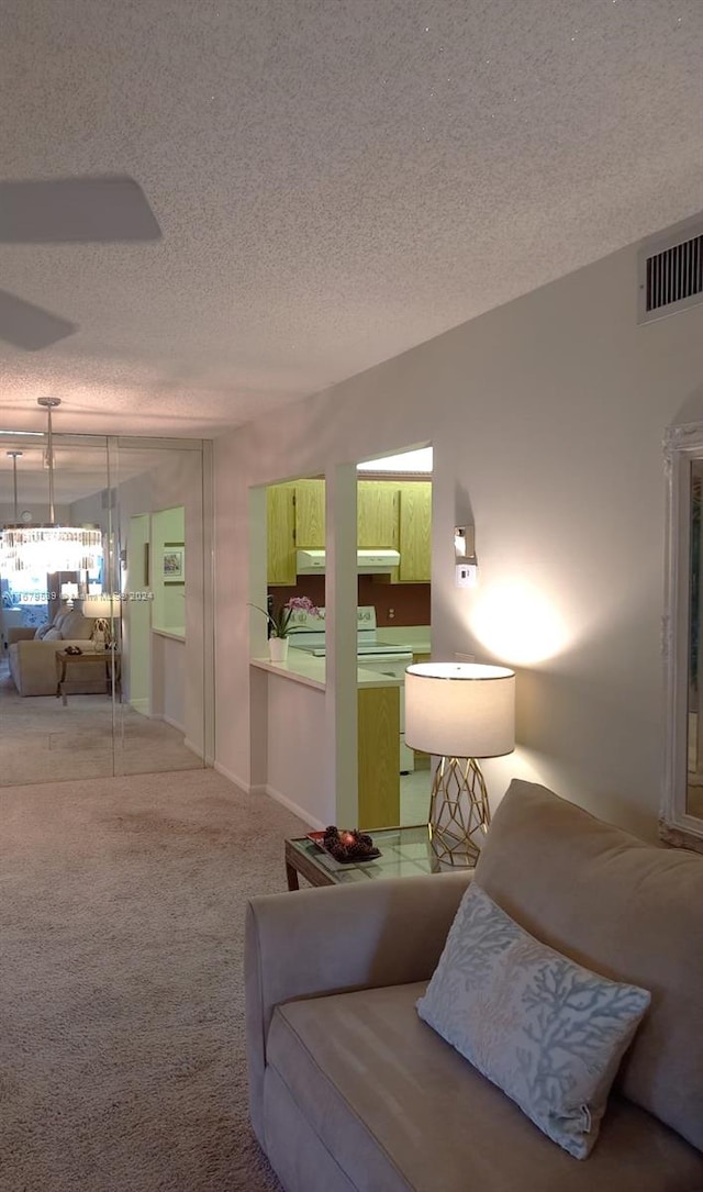 interior space featuring a textured ceiling