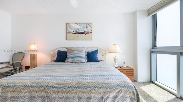 bedroom with multiple windows and ceiling fan