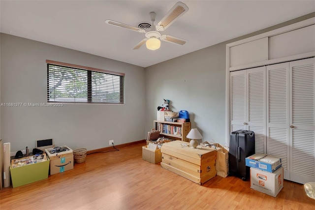 7901 SW 133rd St, Pinecrest, FL 33156 - misc room featuring light wood finished floors and a ceiling fan