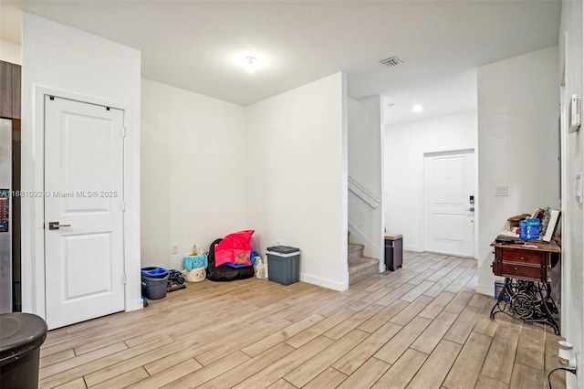 interior space featuring light wood-type flooring