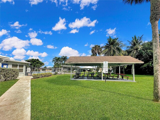 view of property's community featuring a gazebo and a yard