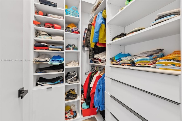 view of walk in closet