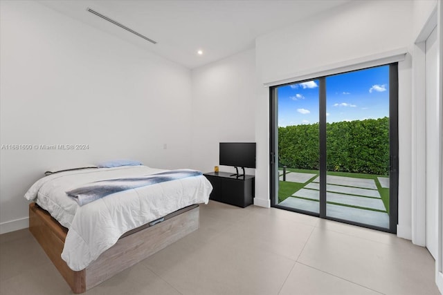 bedroom featuring access to exterior