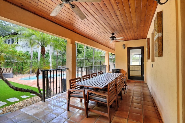 view of patio / terrace with ceiling fan