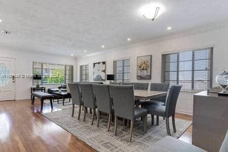 dining area featuring light wood-type flooring