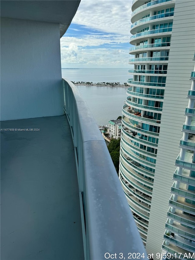 balcony with a water view