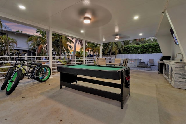 game room featuring pool table