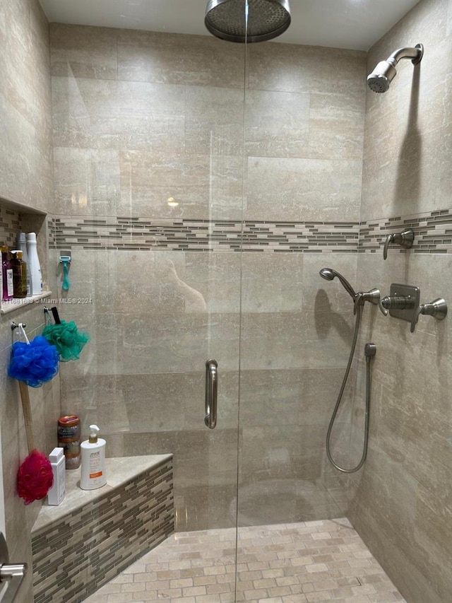 bathroom with walk in shower