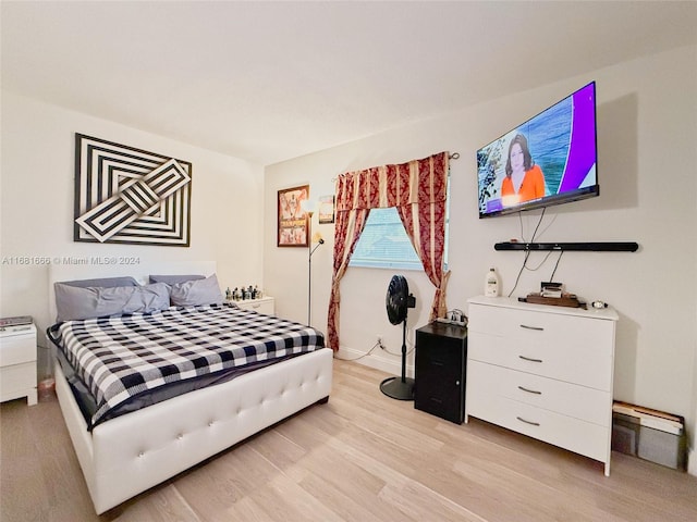 bedroom featuring light hardwood / wood-style flooring