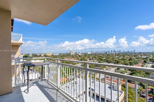 balcony with a view of city