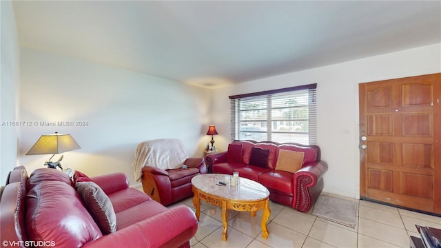 view of tiled living room