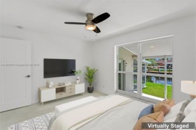 bedroom with ceiling fan