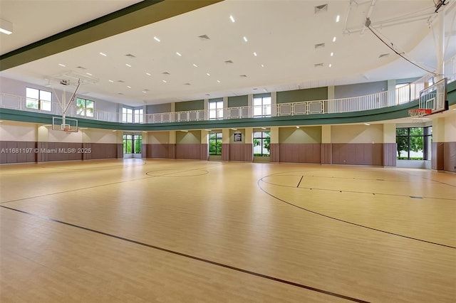 view of basketball court featuring a wealth of natural light