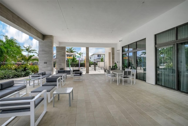 view of patio featuring an outdoor living space