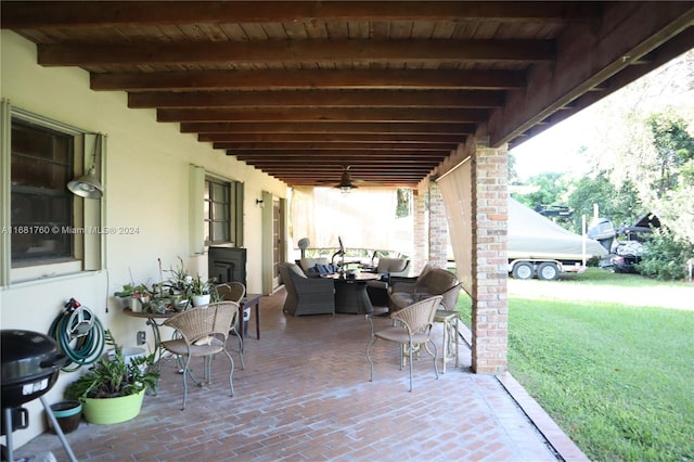 view of patio featuring an outdoor living space