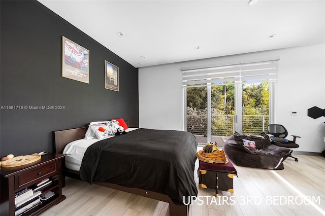 bedroom featuring light hardwood / wood-style flooring