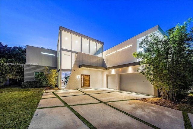 contemporary house featuring a garage