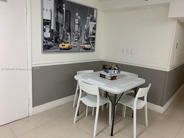 view of tiled dining space