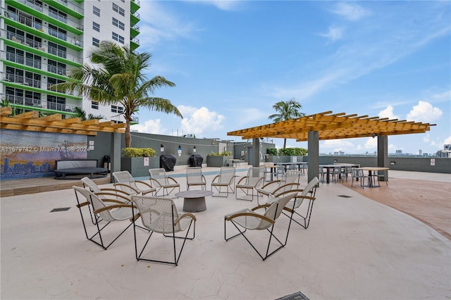 view of patio / terrace with a pergola