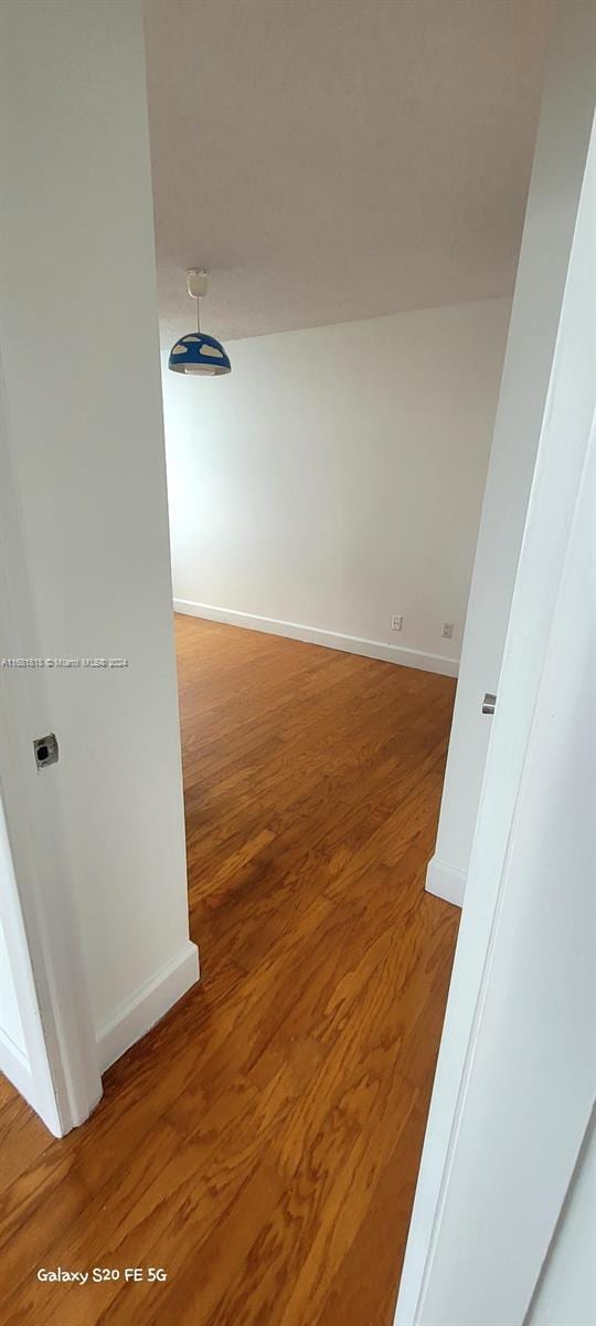 hallway featuring wood-type flooring