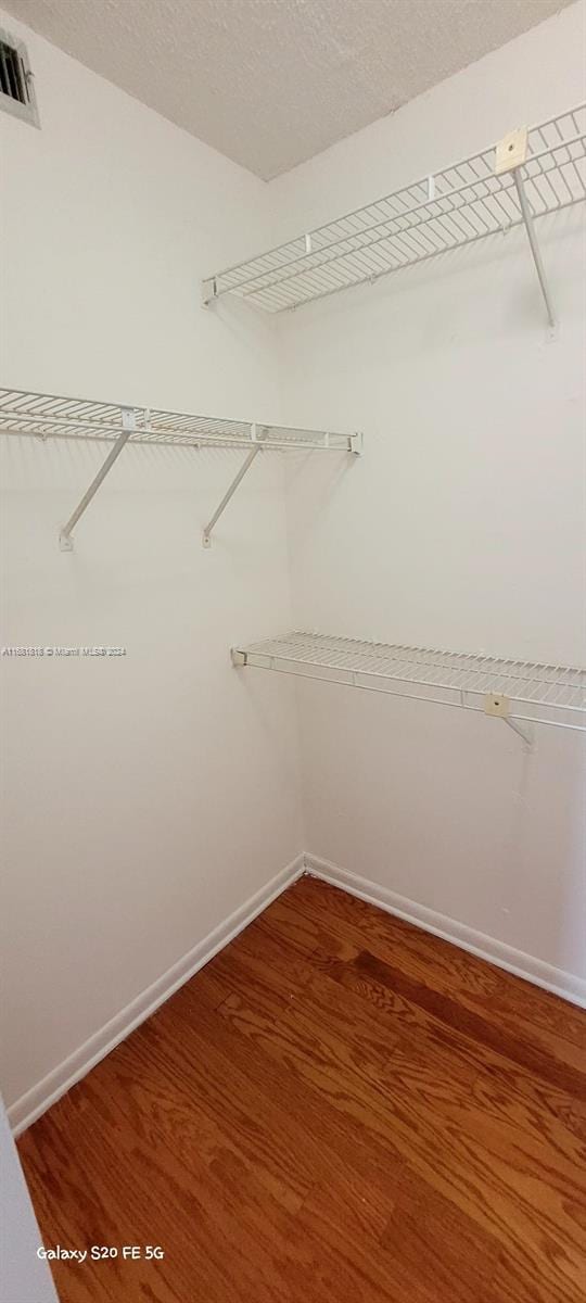 walk in closet featuring hardwood / wood-style flooring