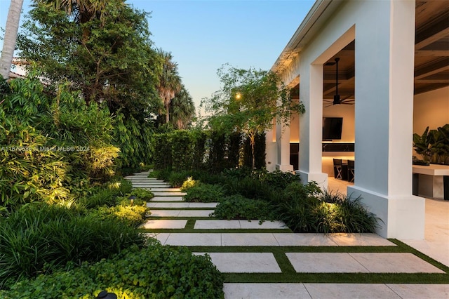 view of yard with a patio