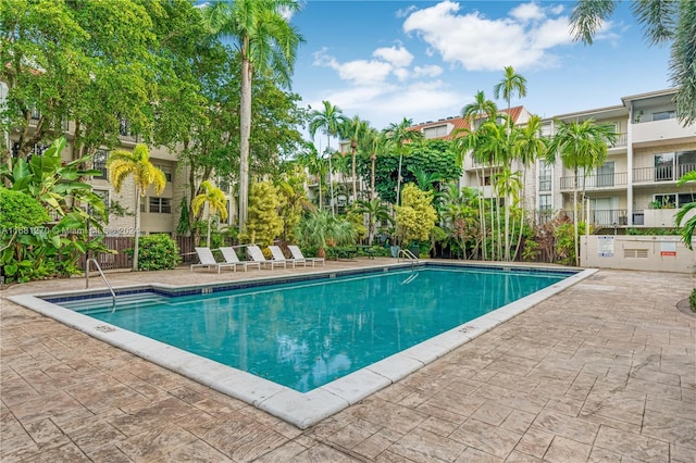 view of pool with a patio area