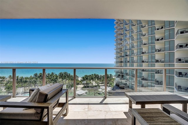 balcony with a water view